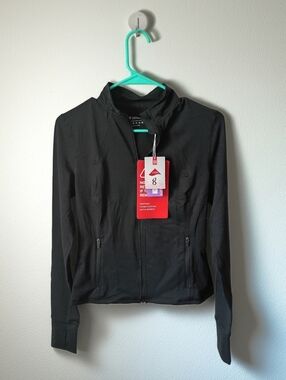 Black Women's Zip-Front Running Jacket
